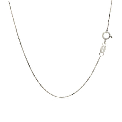 14k White Gold Adjustable Box Chain (0.60 mm)