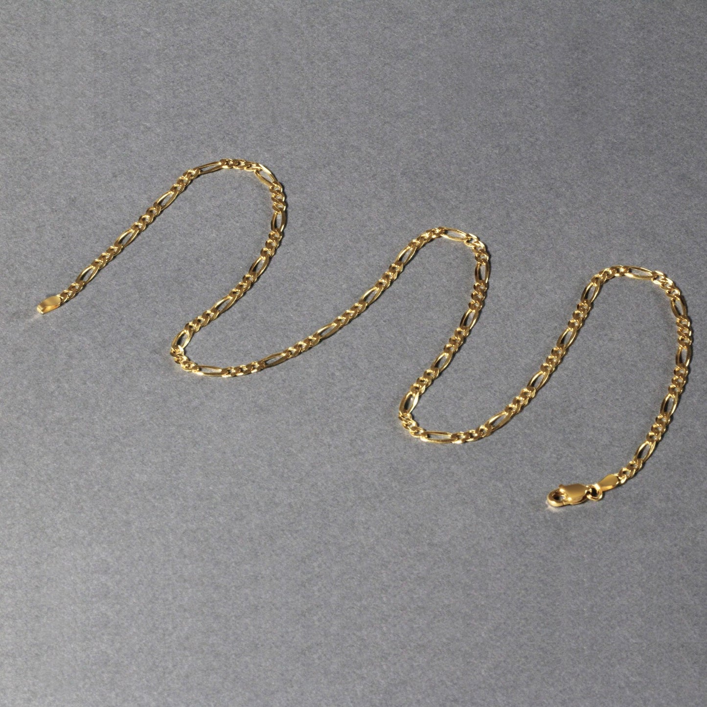 10k Yellow Gold Solid Figaro Chain (2.60 mm)