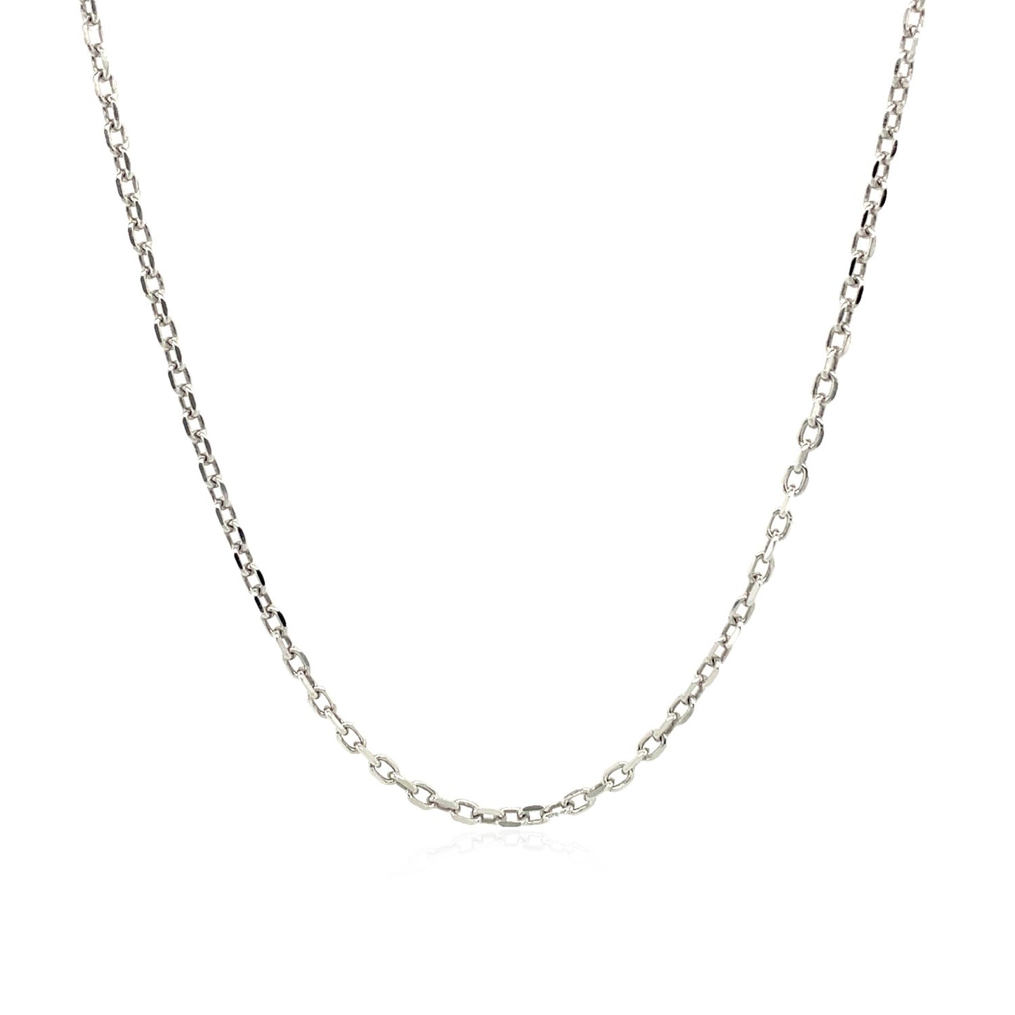 Sterling Silver Rhodium Plated Cable Chain (1.50 mm)