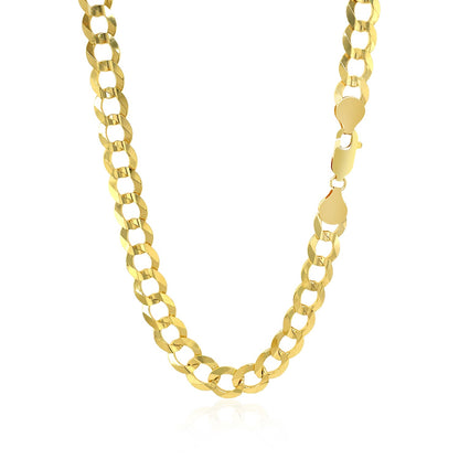 14k Yellow Gold Solid Curb Chain (7.00 mm)