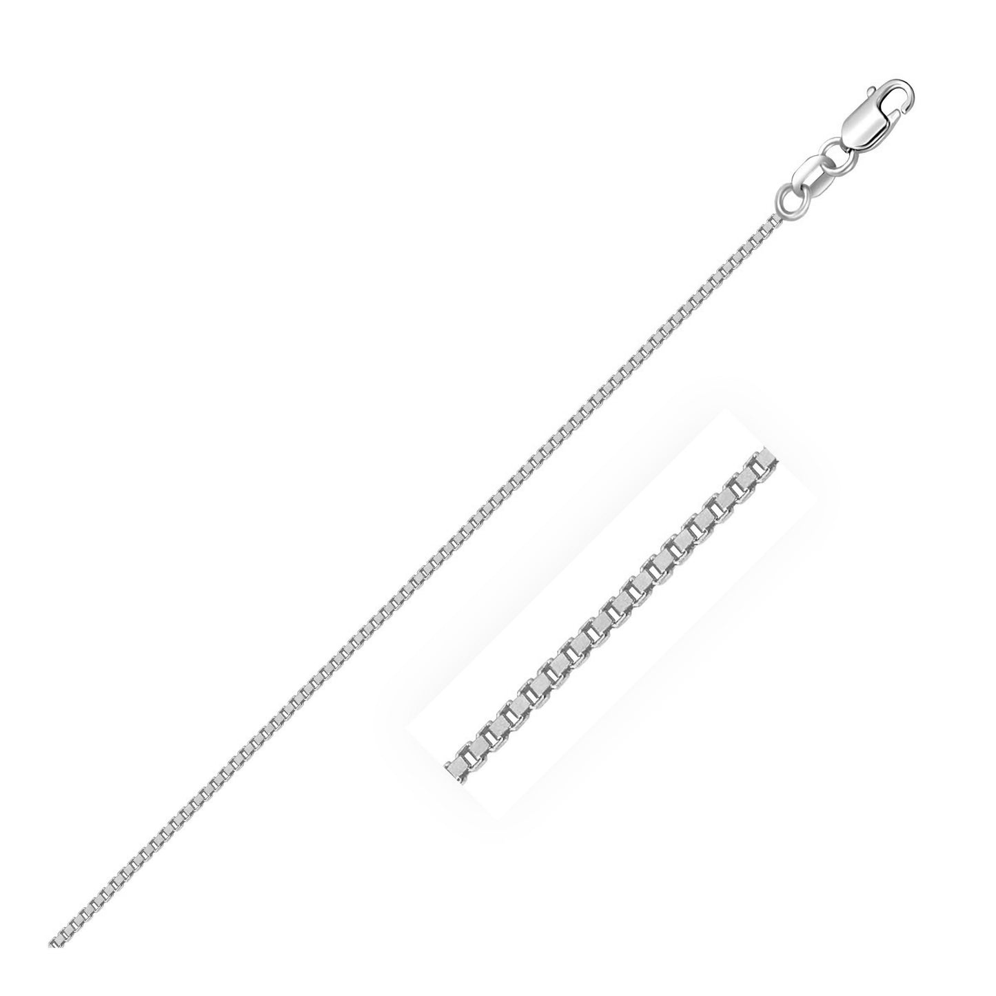 14k White Gold Classic Box Chain (0.85 mm)