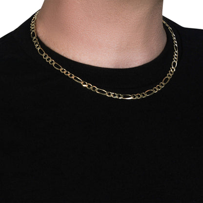 10K Yellow Gold Solid Figaro Chain (5.30 mm)