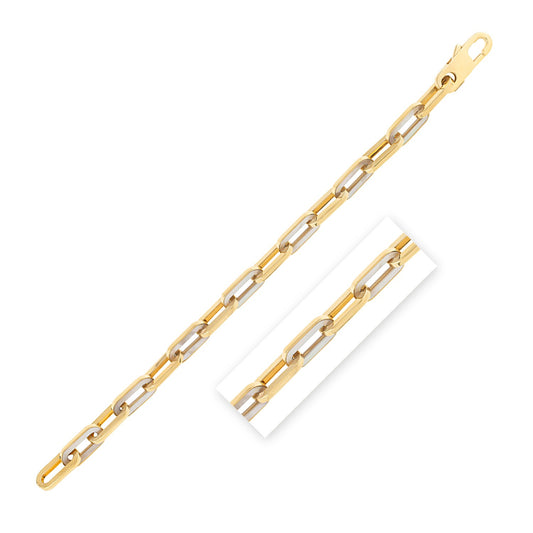 14k Yellow Gold MOP Paperclip Gem Link Bracelet (7.00 mm)