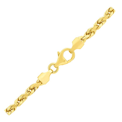 14k Yellow Gold Solid Diamond Cut Rope Chain (3.50 mm)