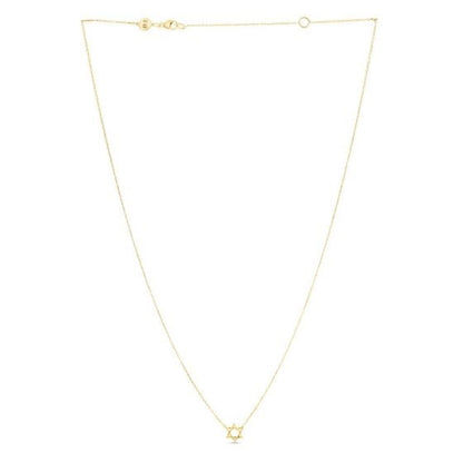 14k Yellow Gold Star of David Necklace