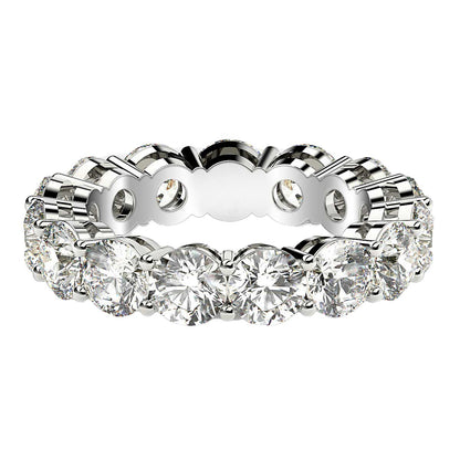 Round Cut Lab Grown Diamond Eternity Ring in 14k White Gold (5 cttw FG/VS2)