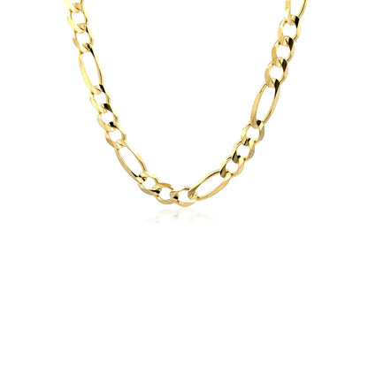 14k Yellow Gold Solid Figaro Chain (6.00 mm)