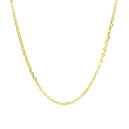 14k Yellow Gold Diamond Cut Cable Link Chain (1.50 mm)