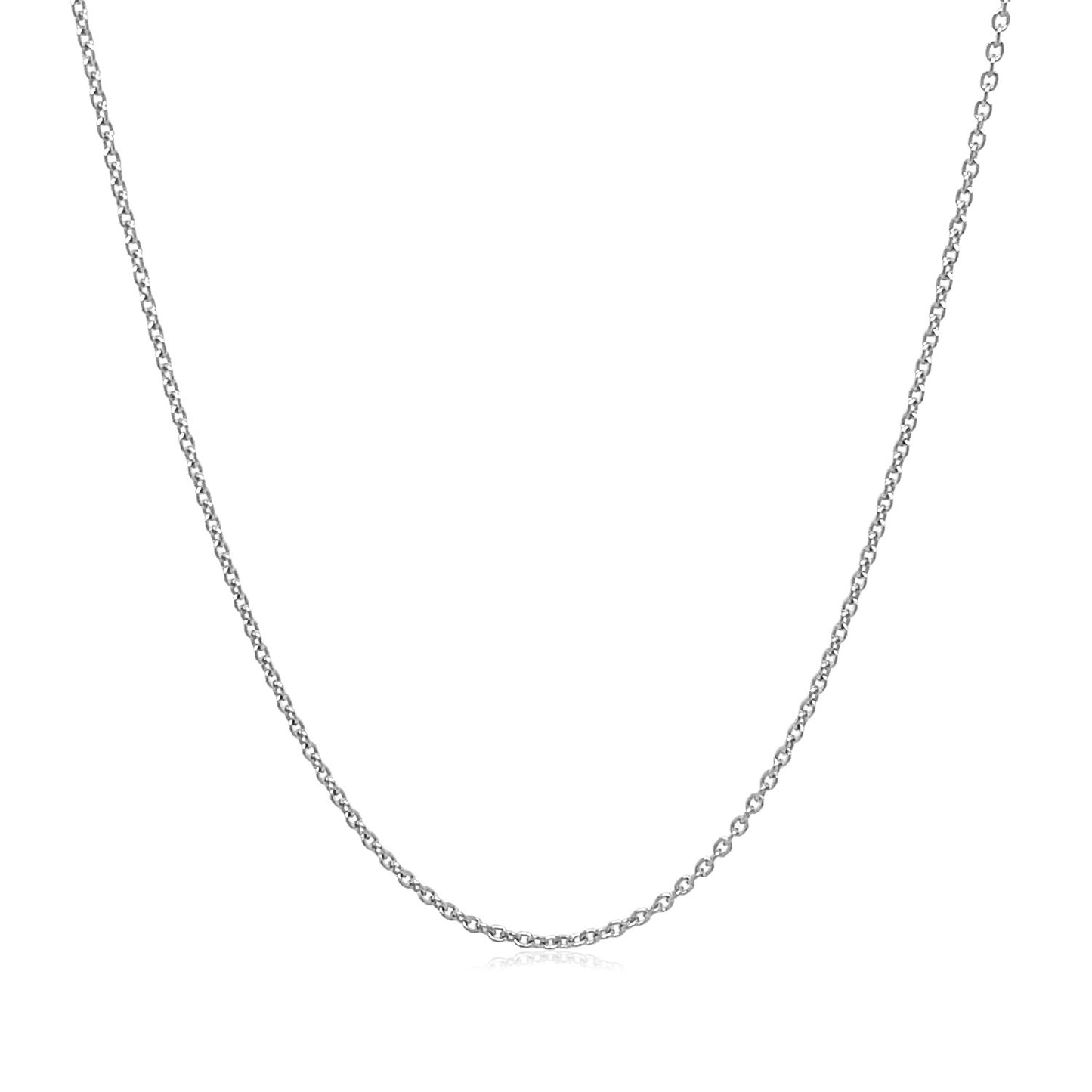 14k White Gold Round Cable Link Chain (1.10 mm)