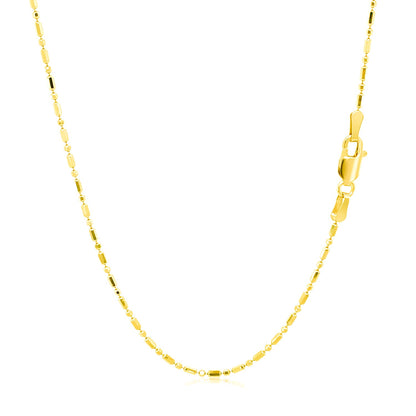 14k Yellow Gold Diamond-Cut Alternating Bead Chain (1.10 mm)