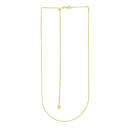 14k Yellow Gold Adjustable Wheat Chain (1.00 mm)