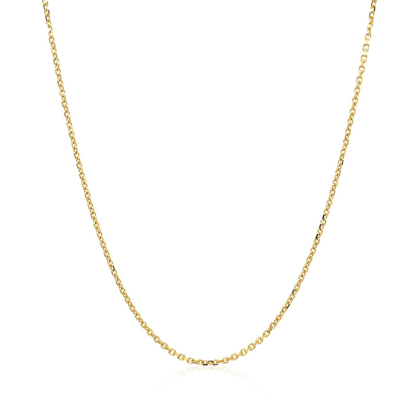 14k Yellow Gold Diamond Cut Cable Link Chain (1.10 mm)