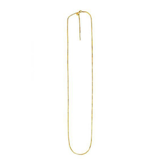 Endless Adjustable Box Chain in 14k Yellow Gold (0.95 mm)