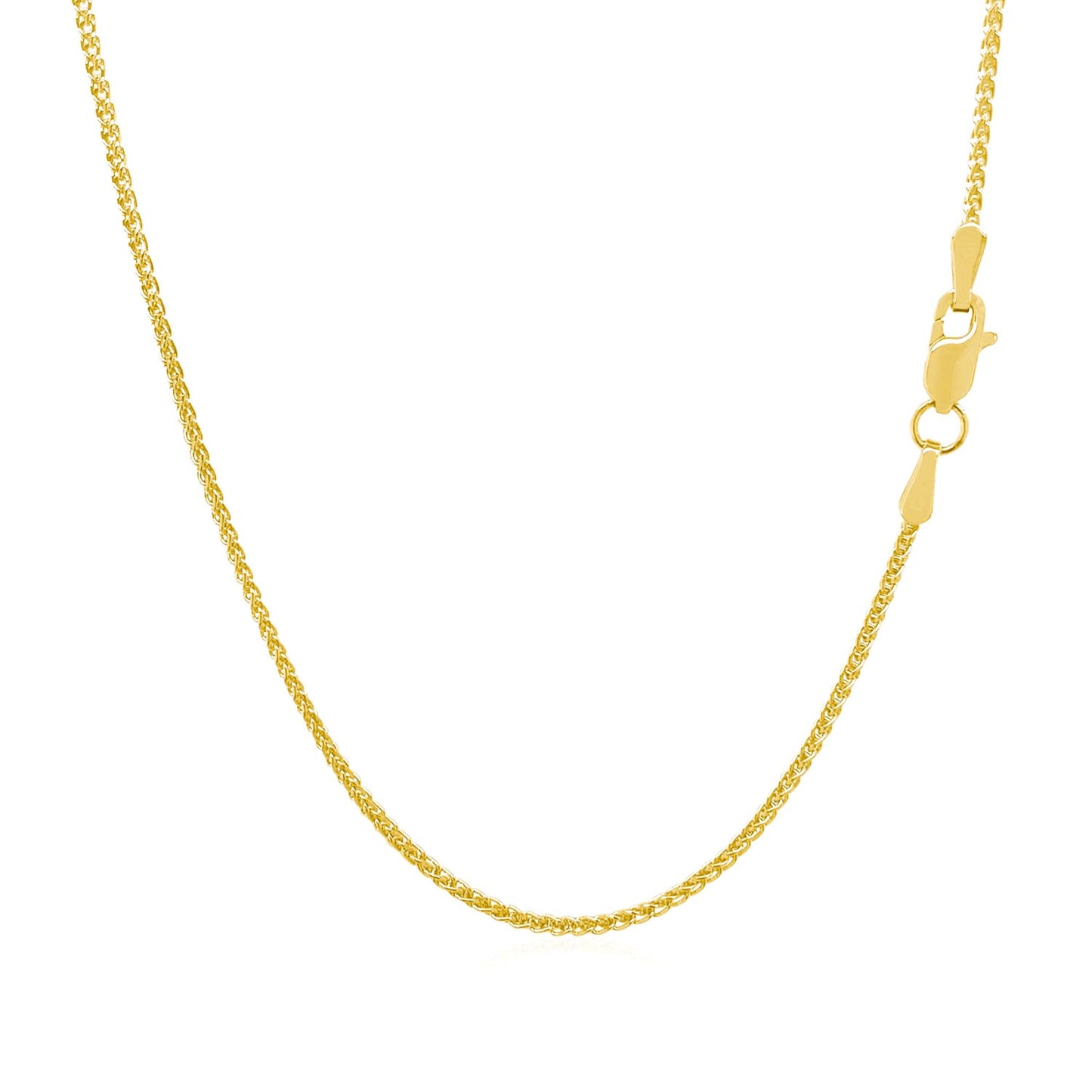 14k Yellow Gold Diamond Cut Round Wheat Chain (1.20 mm)