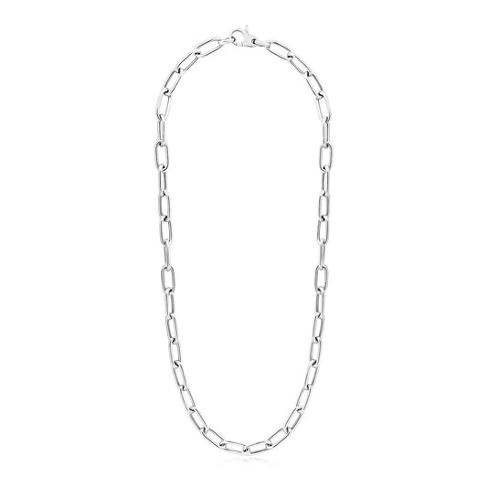 Sterling Silver Wide Paperclip Chain Necklace