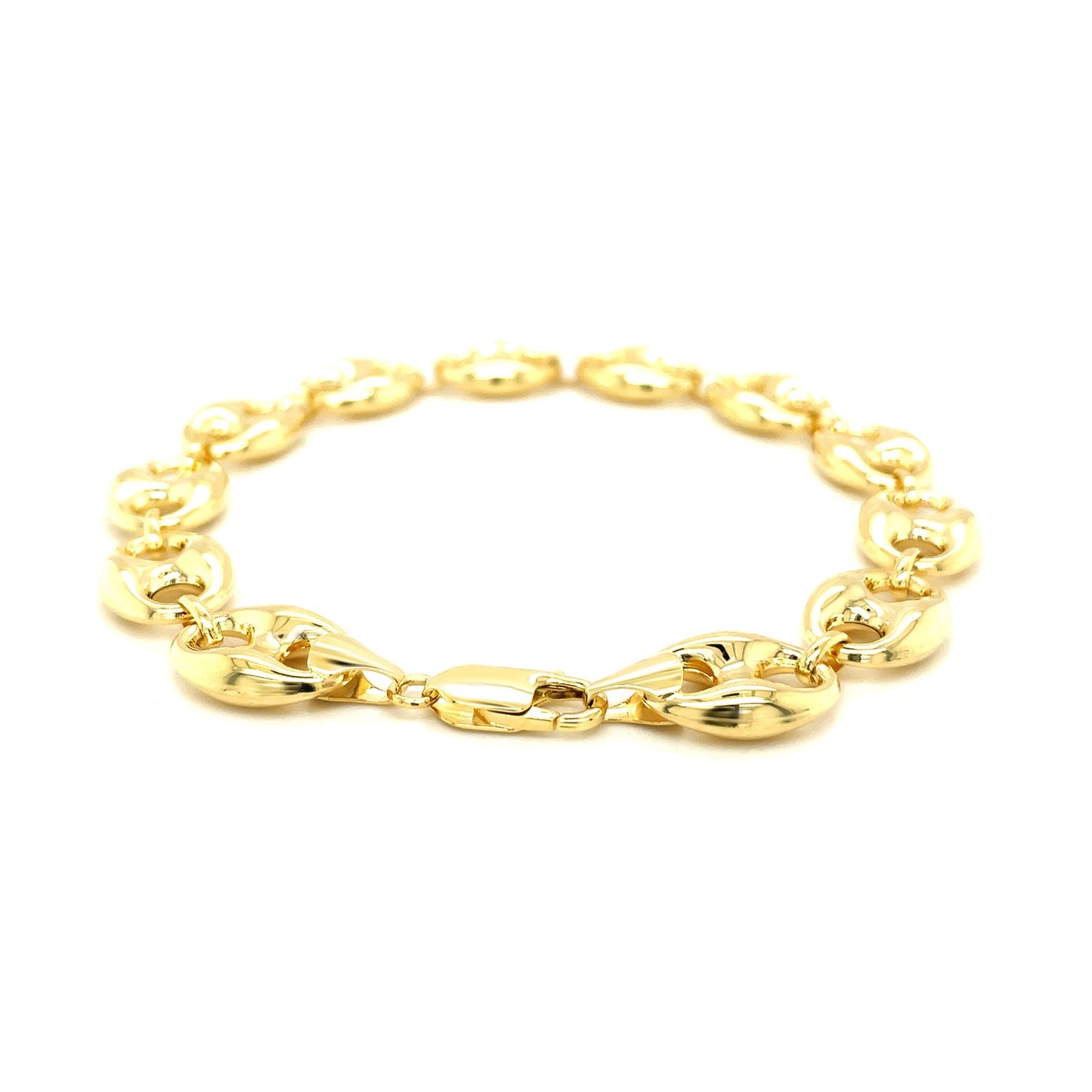 14k Yellow Gold Puffed Mariner Link Bracelet (11.00 mm)