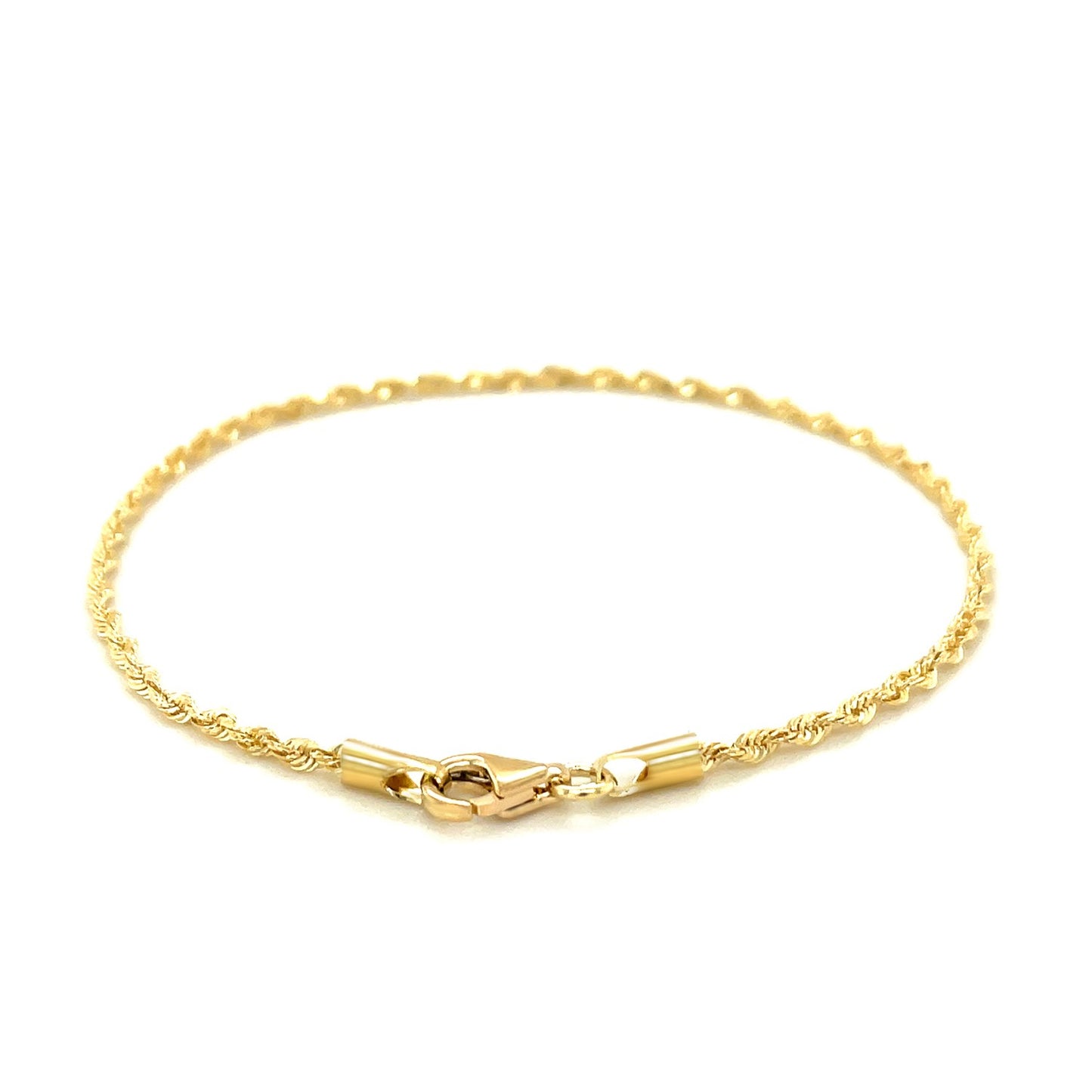 10k Yellow Gold Solid Diamond Cut Rope Bracelet (1.80 mm)