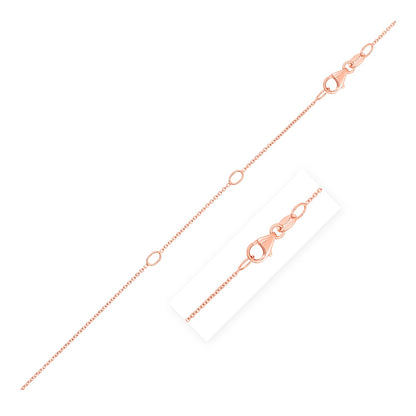 Double Extendable Cable Chain in 14k Rose Gold (0.97 mm)