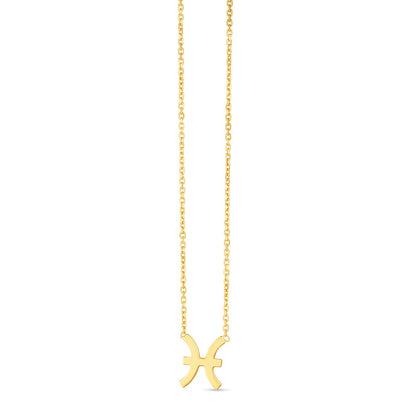 14K Yellow Gold Pisces Necklace