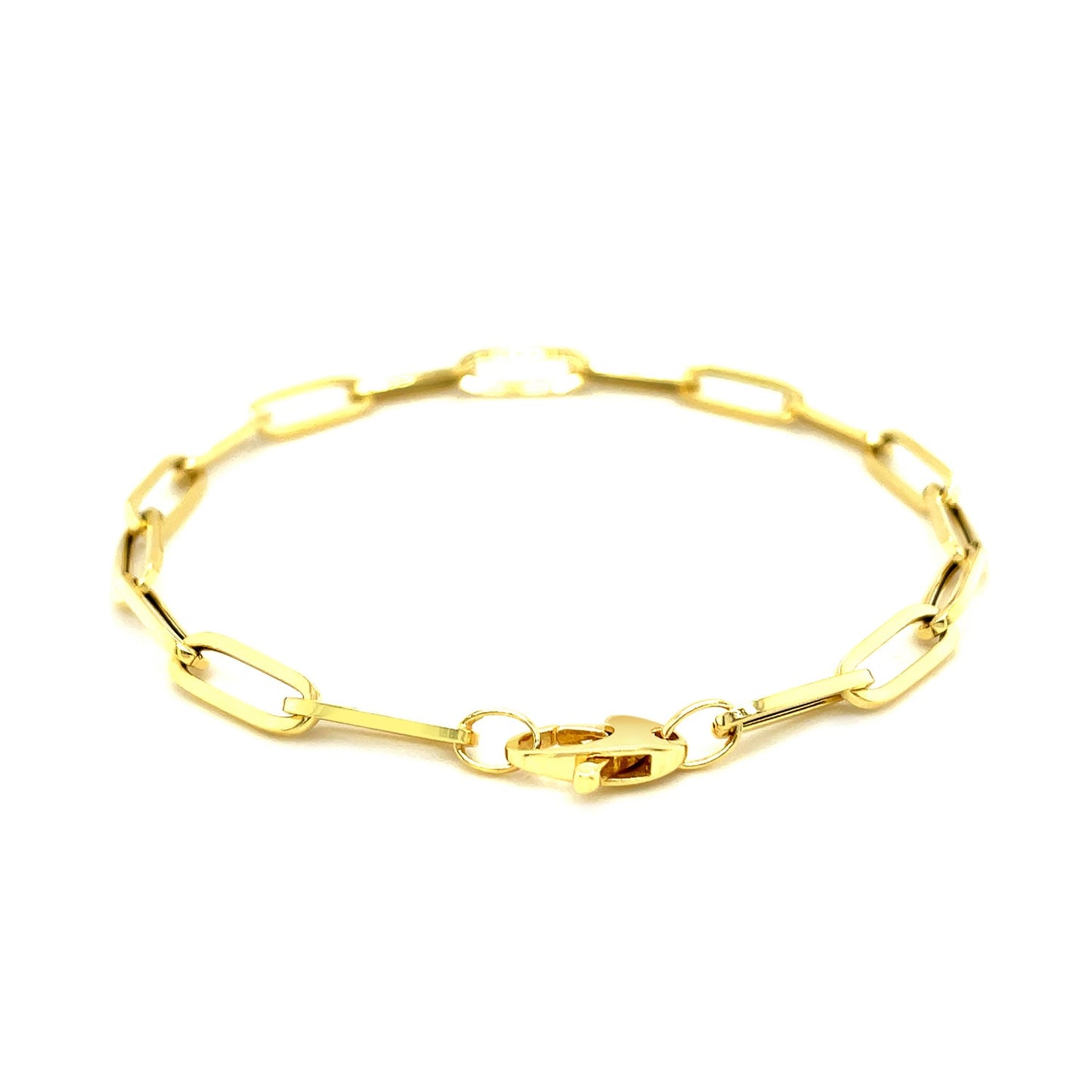 14K Yellow Gold Bold Paperclip Chain Bracelet (4.20 mm)