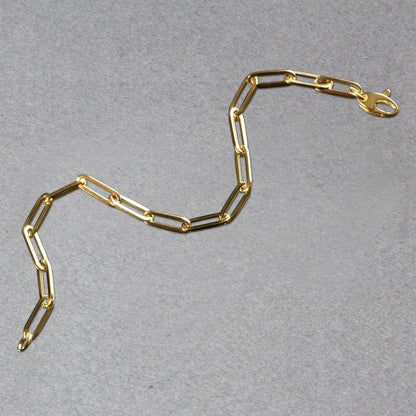 14K Yellow Gold Bold Paperclip Chain Bracelet (4.20 mm)