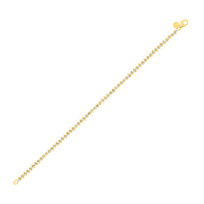 14K Two Tone Gold Pallina Bead Bracelet (2.60 mm)