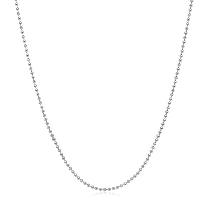 14k White Gold Bead Chain 1.0mm (1.00 mm)