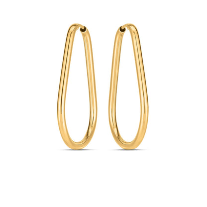 14k Yellow Gold Endless Pear Hoop Earrings