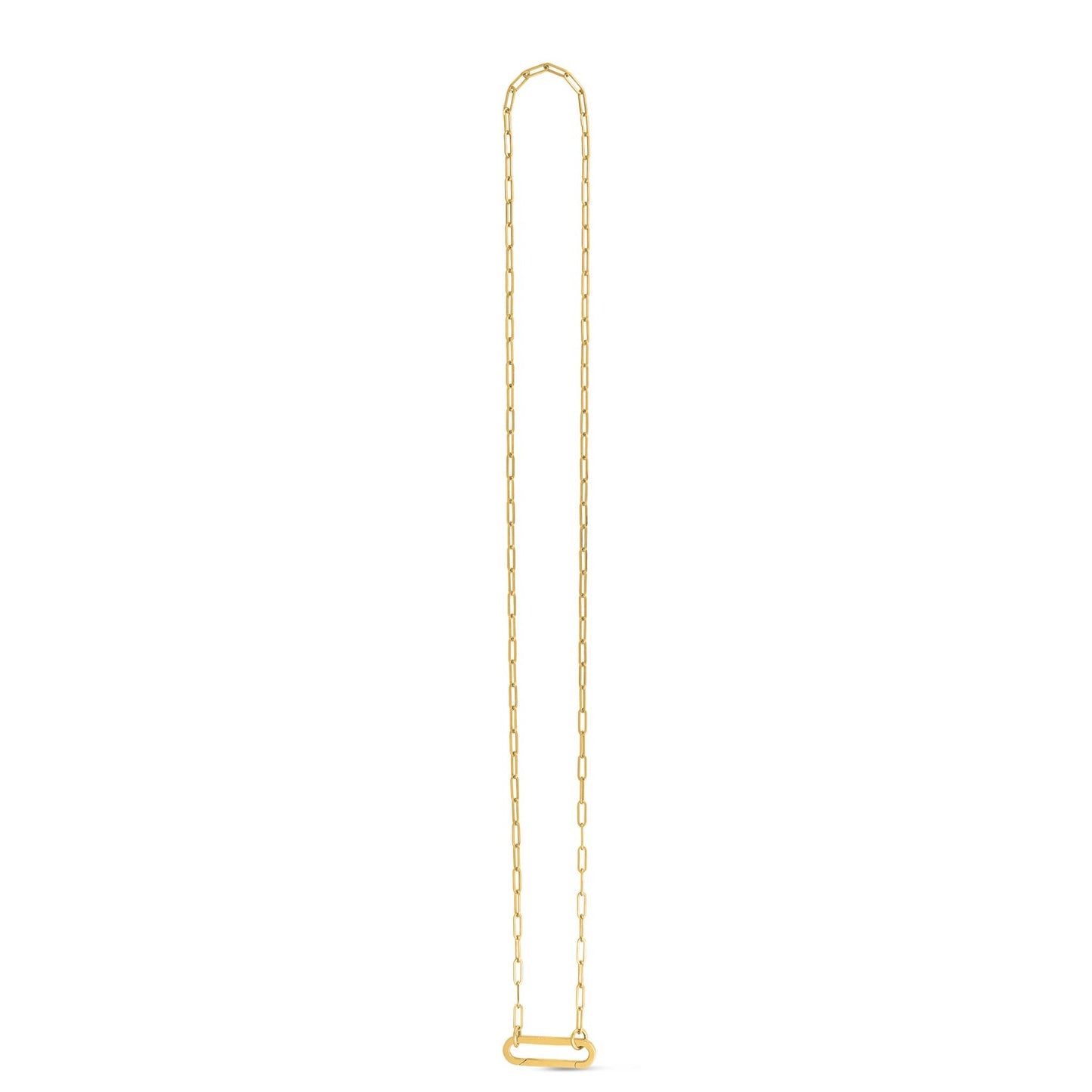 14k Yellow Gold Elongated Link Paperclip Necklace