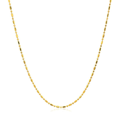 14k Yellow Gold Diamond-Cut Bead Chain (0.90 mm)