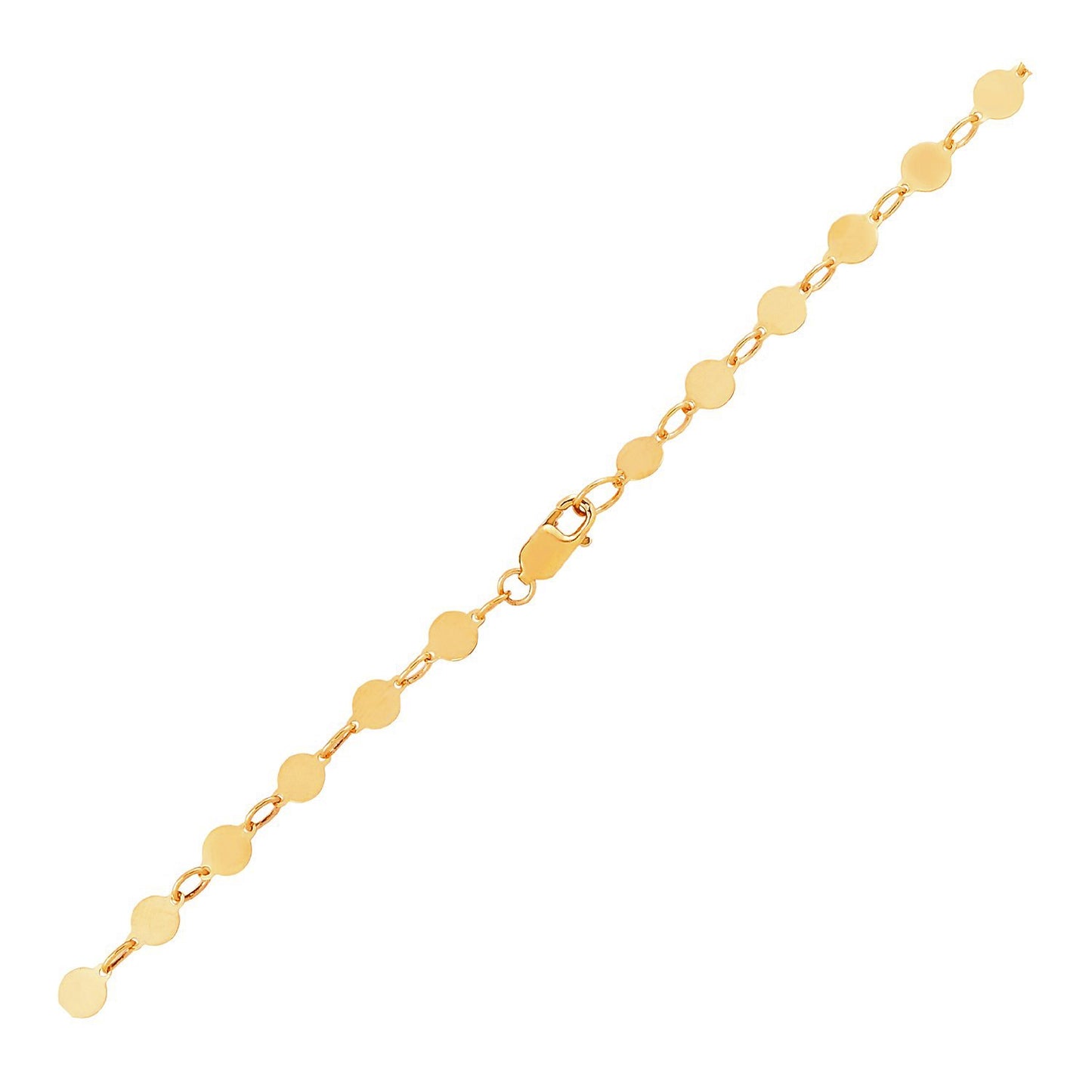 14k Yellow Gold Bracelet with Polished Circles (3.90 mm)