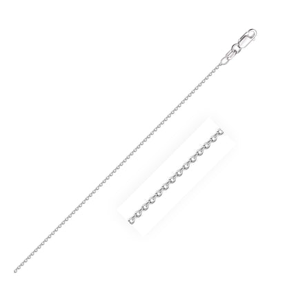 18k White Gold Round Cable Link Chain (0.97 mm)