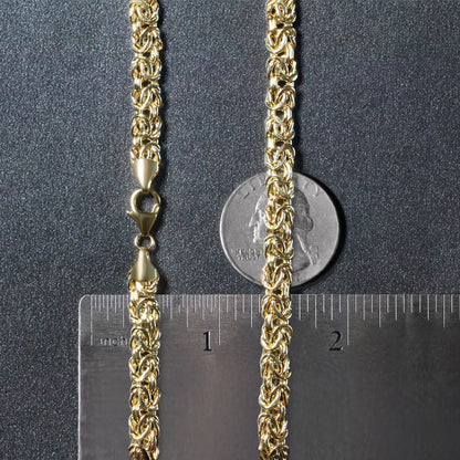 14k Yellow Gold Fancy Byzantine Chain Necklace