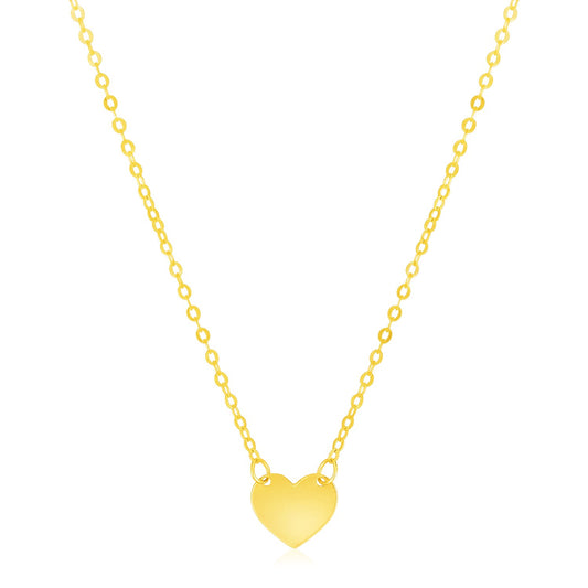 14k Yellow Gold Polished Mini Heart Necklace