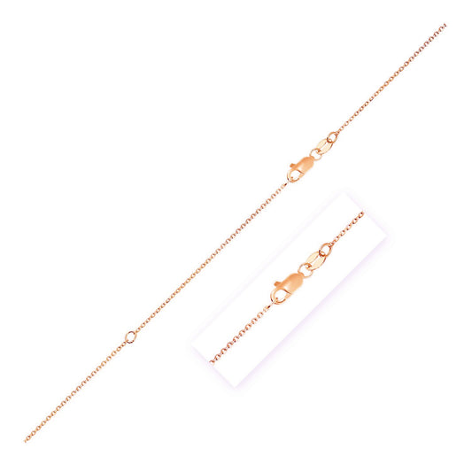 Extendable Cable Chain in 10k Rose Gold (0.87 mm)