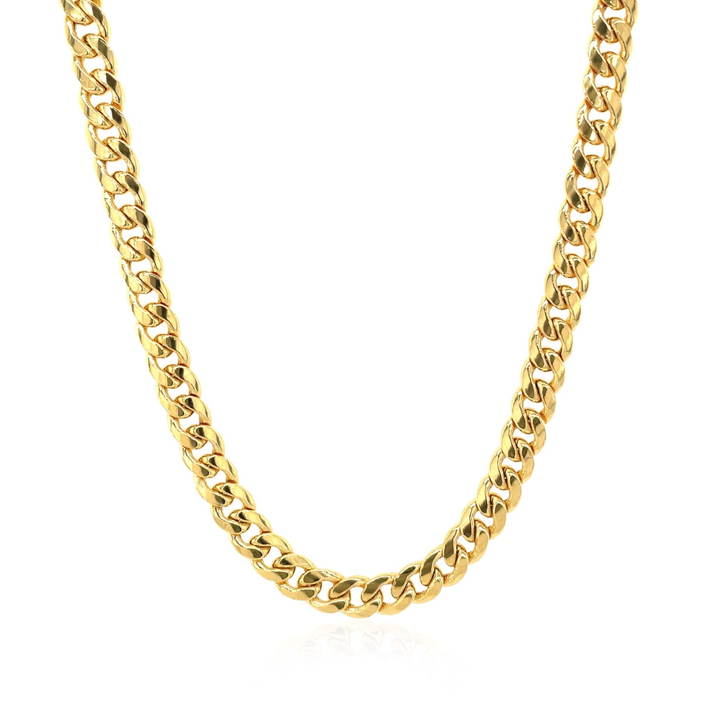 14k Yellow Gold Miami Cuban Semi Solid Chain (4.50 mm)