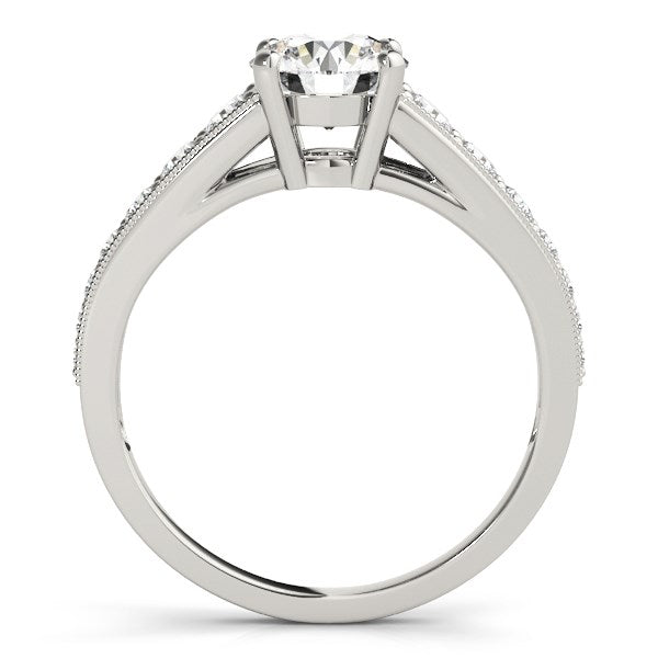 14k White Gold Antique Tapered Shank Diamond Engagement Ring (1 3/8 cttw)