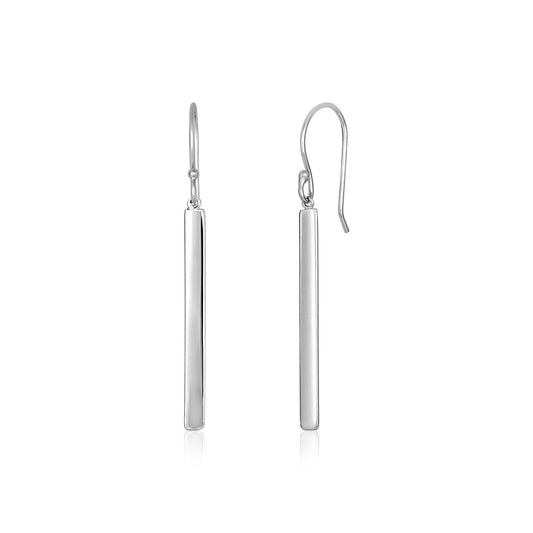 Sterling Silver Polished Bar Earrings