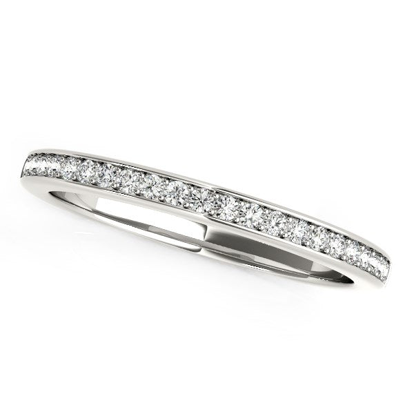 14k White Gold Classic Style Diamond Wedding Band (1/5 cttw)