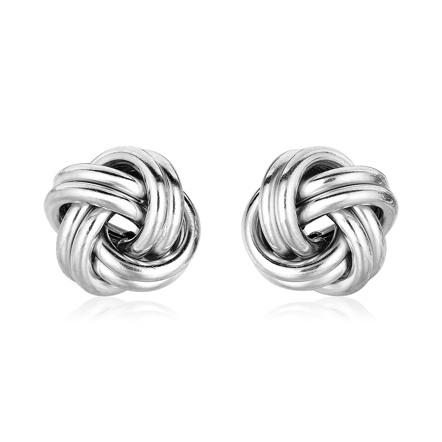 Sterling Silver Polished Two Strand Love Knot Earrings(13mm)