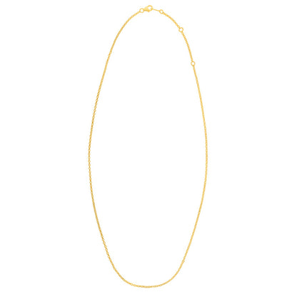 Double Extendable Cable Chain in 14k Yellow Gold (1.40 mm)