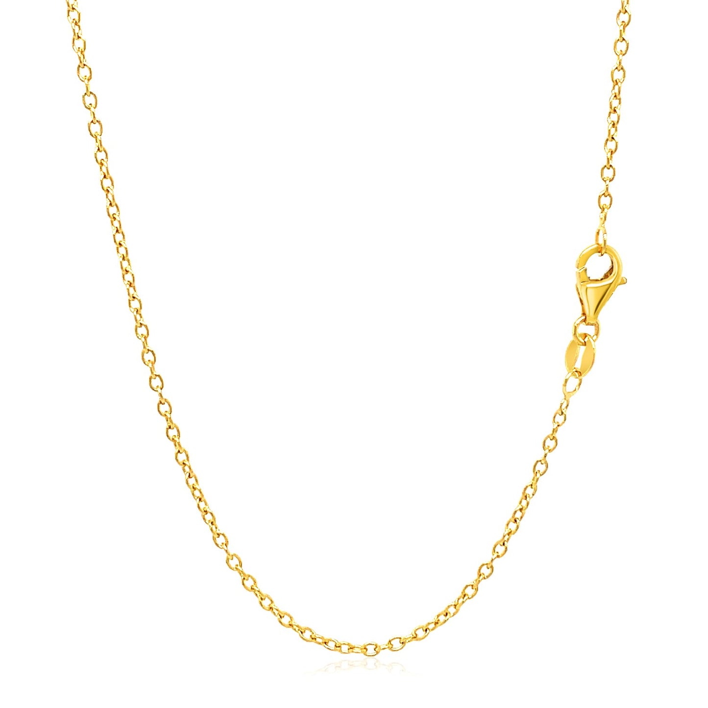 18k Yellow Gold Round Cable Link Chain (1.50 mm)