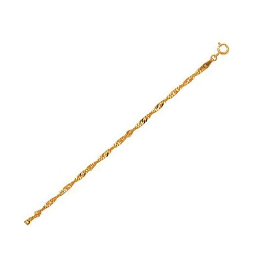 10k Yellow Gold Singapore Chain (2.20 mm)