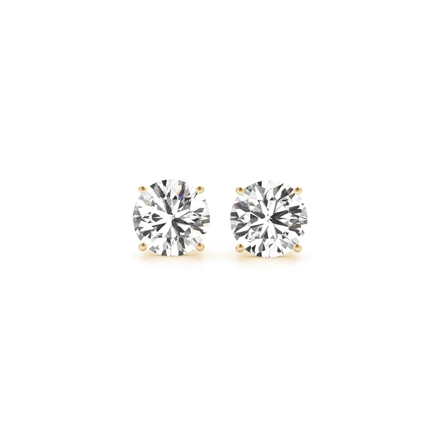 2 cttw Certified IGI Lab Grown Round Diamond Earrings 14k Yellow Gold (G/VS2)