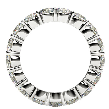 Round Cut Lab Grown Diamond Eternity Ring in 14k White Gold (3 cttw FG/VS2)