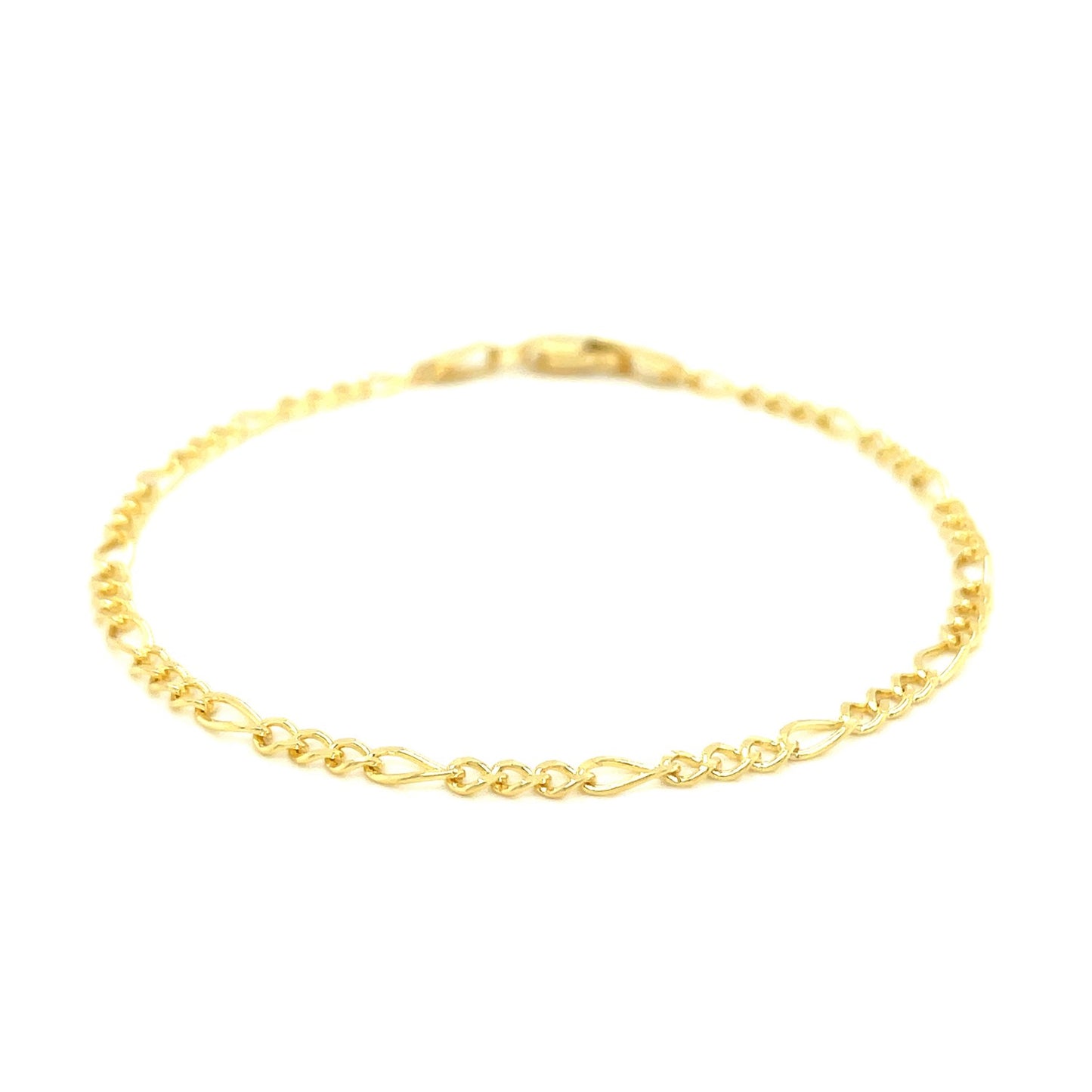 10k Yellow Gold Link Figaro Bracelet (2.60 mm)