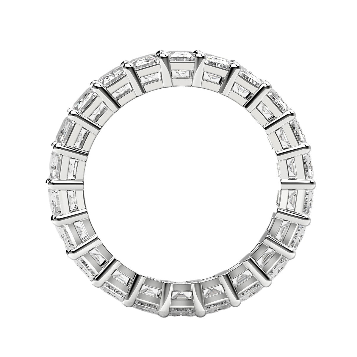 Emerald Cut Lab Grown Diamond Eternity Ring in 14k White Gold (2 cttw FG/VS2)