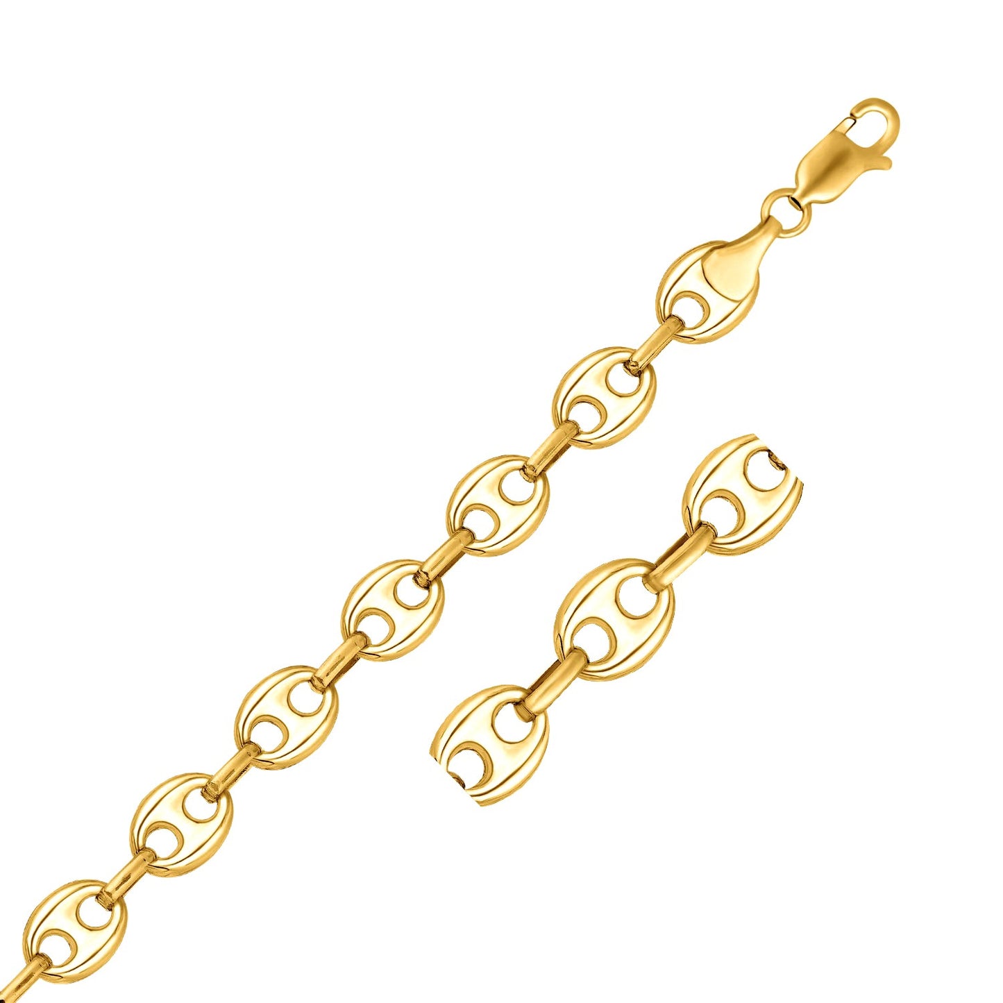 14k Yellow Gold Puffed Mariner Link Chain (9.00 mm)