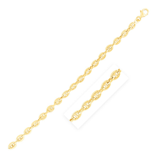 14k Yellow Gold High Polish Mariner Link Bracelet  (5.40 mm)