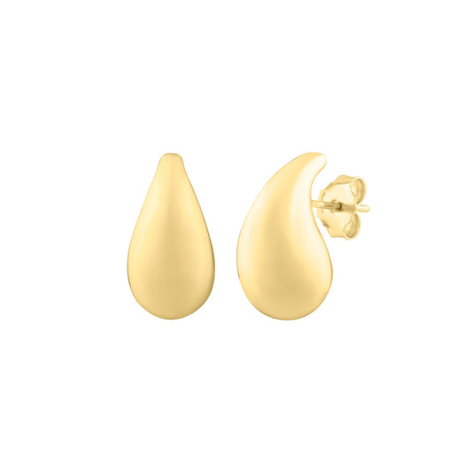 14k Yellow Gold Small Raindrop Studs Earrings (19.50x9.80 mm)